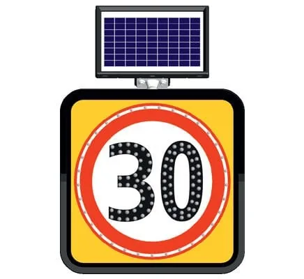 Azami Hız Sınırı 30 km Güneş Enerjili Ledli Levhası