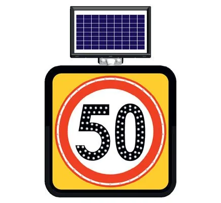 Azami Hız Sınırı 50 km Güneş Enerjili Ledli Levhası