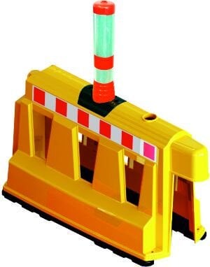 Güvenlik Bariyeri Delinatörlü  Beyaz / Kırmızı 100x100x40 cm