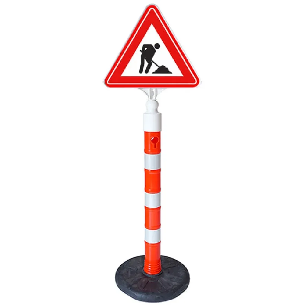 Çalışma Var Tabelası Uyarı İşareti Üçgen Dikkat Çalışma Plastik Levhası (Çift Taraflı)