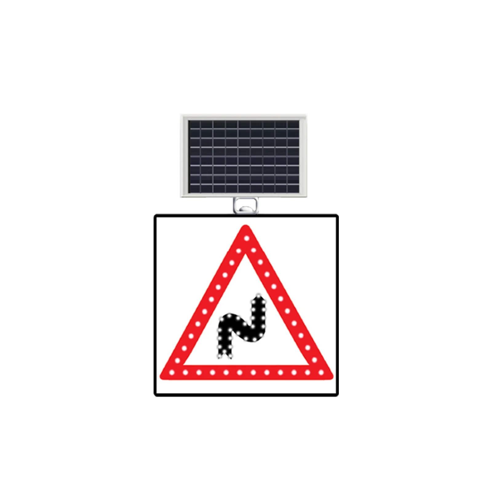 Sola Tehlikeli Devamlı Viraj Güneş Enerjili Ledli Levhası