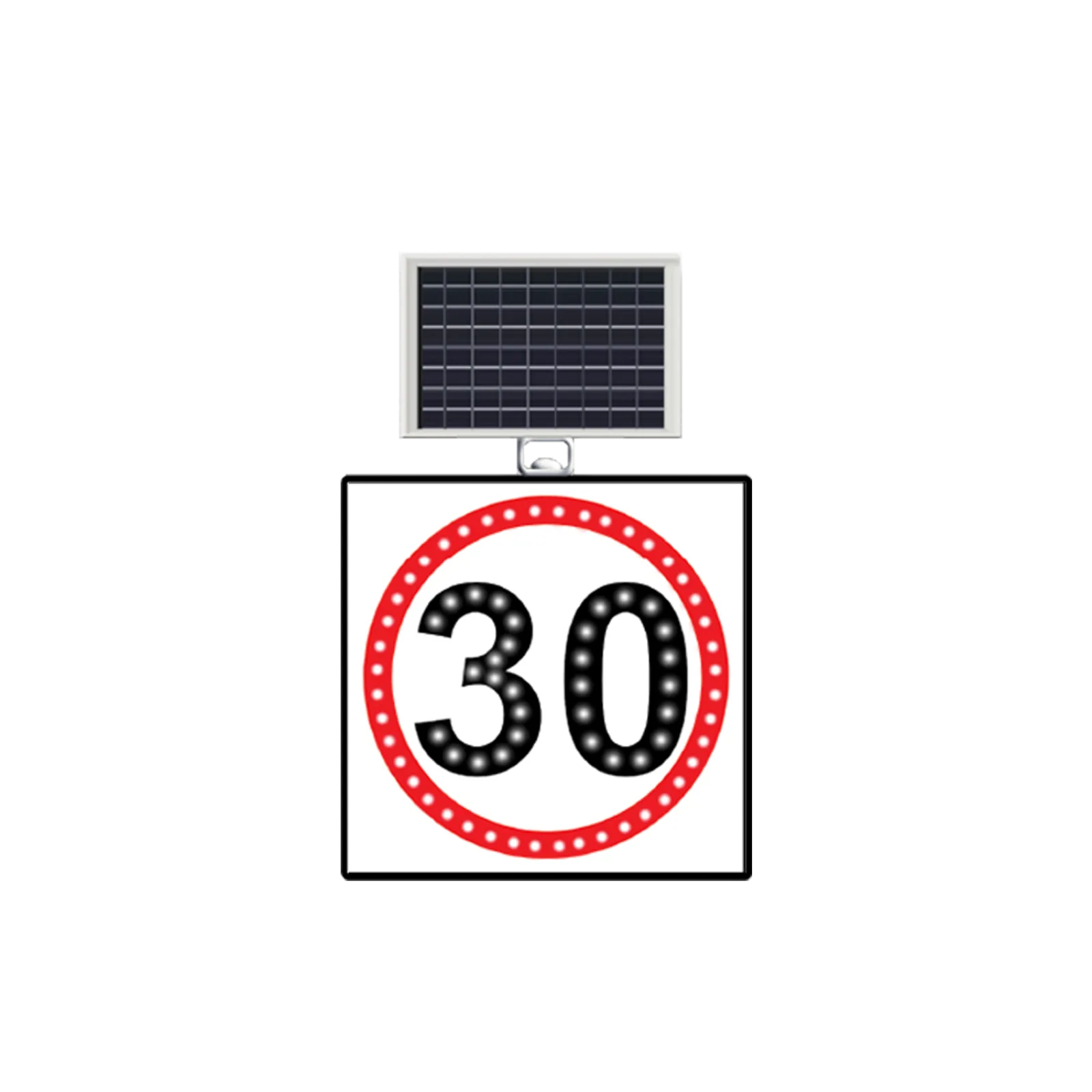 Azami Hız Sınırı 30 km Güneş Enerjili Ledli Levhası (TT-29)