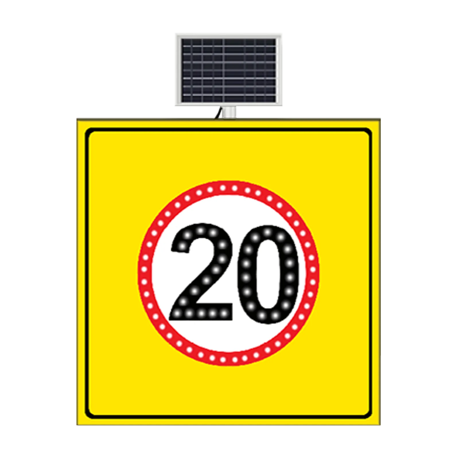Hız Sınırı 20 km Güneş Enerjili Ledli Levhası