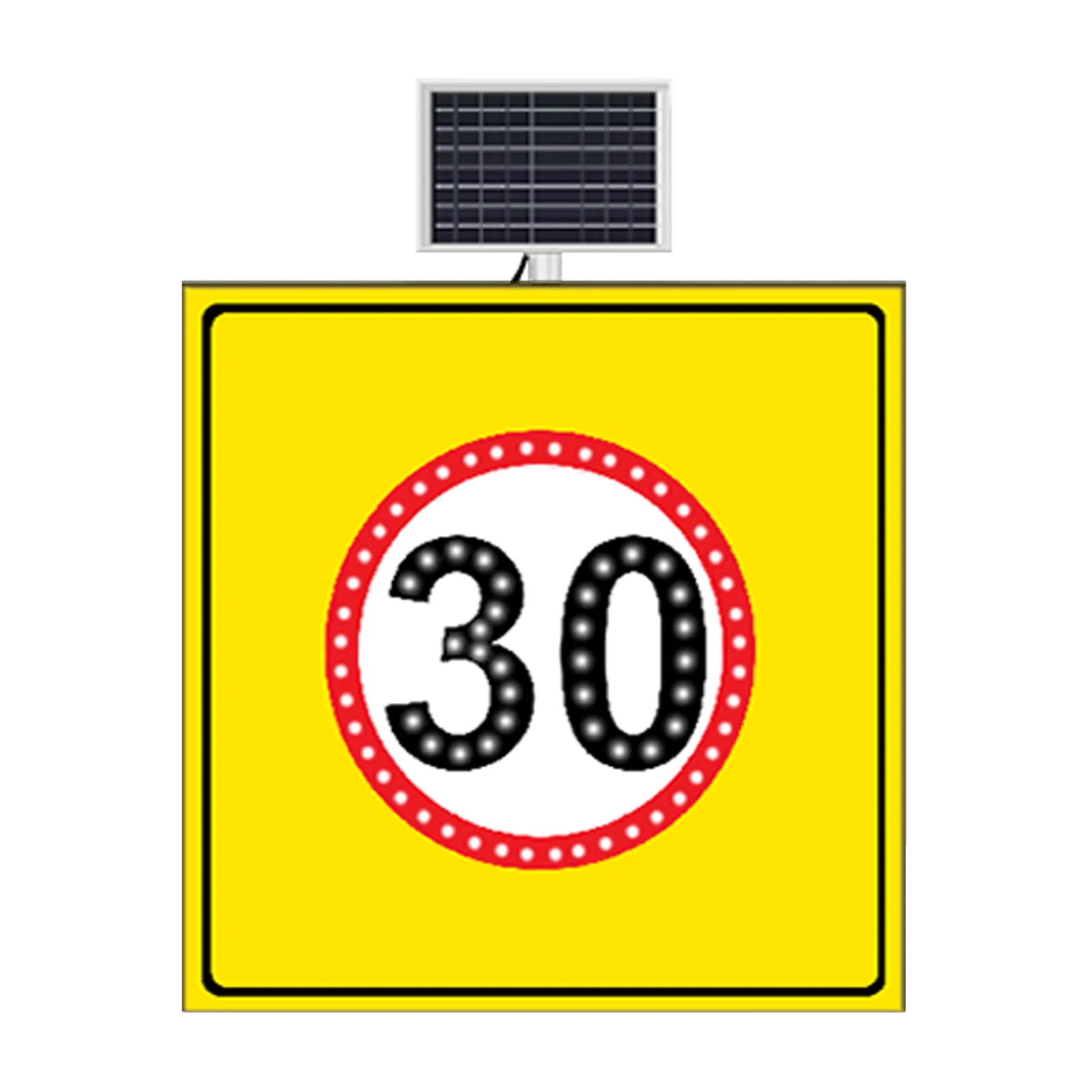 Hız Sınırı 30 km Güneş Enerjili Ledli Levhası
