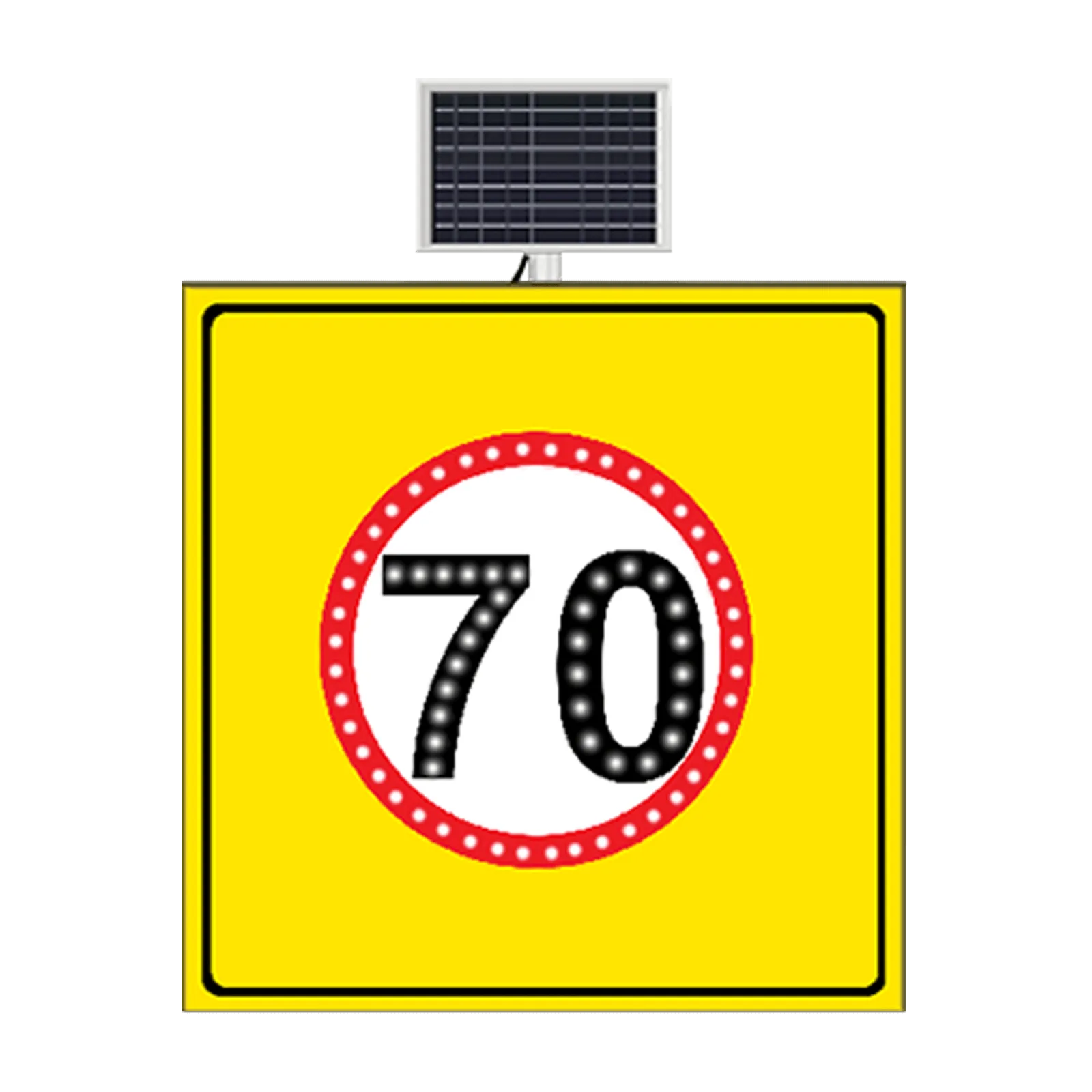 Hız Sınırı 70 km Güneş Enerjili Ledli Levhası