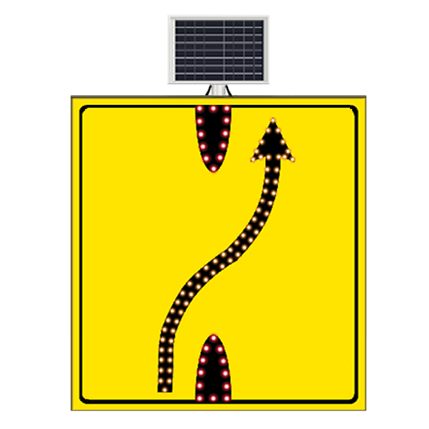 Şerit Aktarım Tabelası Soldan Sağa Güneş Enerjili Ledli Levhası İşareti