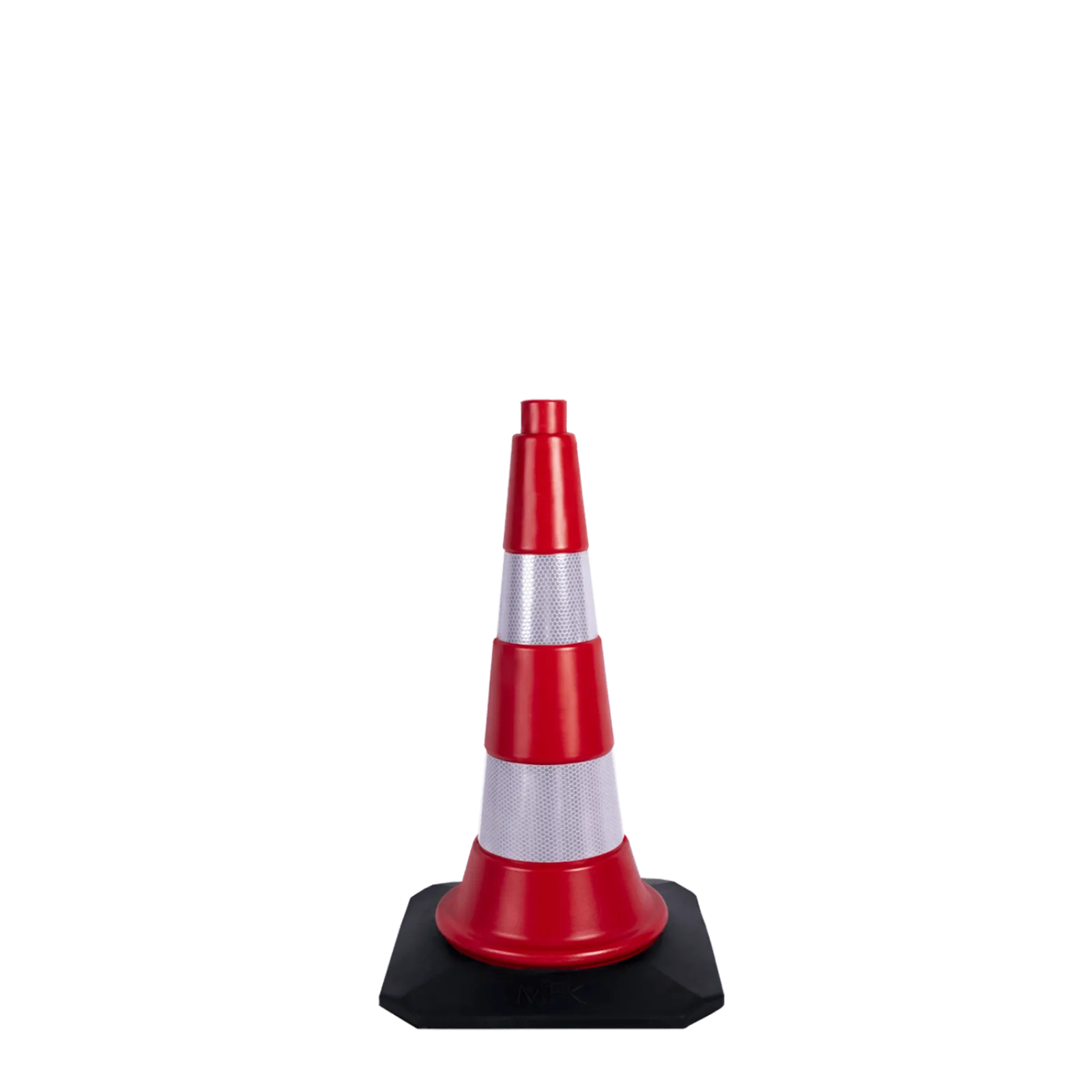 50 cm Kauçuk Tabanlı Trafik Konisi (Plastik)