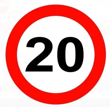 Azami Hız Sınırı Levhası 20 km (TT-29)