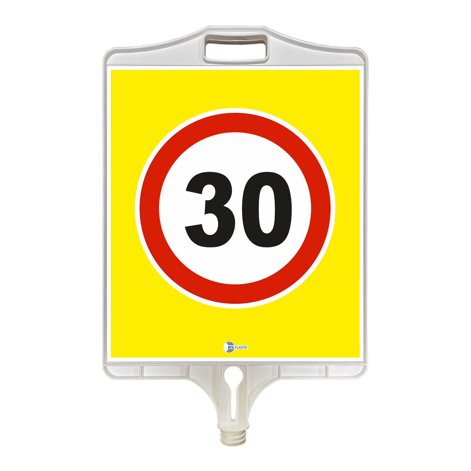 Azami Hız Sınırlaması Levhası 30 km Dikdörtgen Plastik Trafik Levhası (Tek Taraflı)