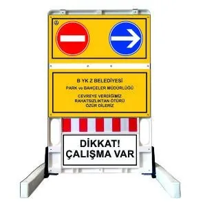 Katlanır Uyarı Levhalı Bariyer