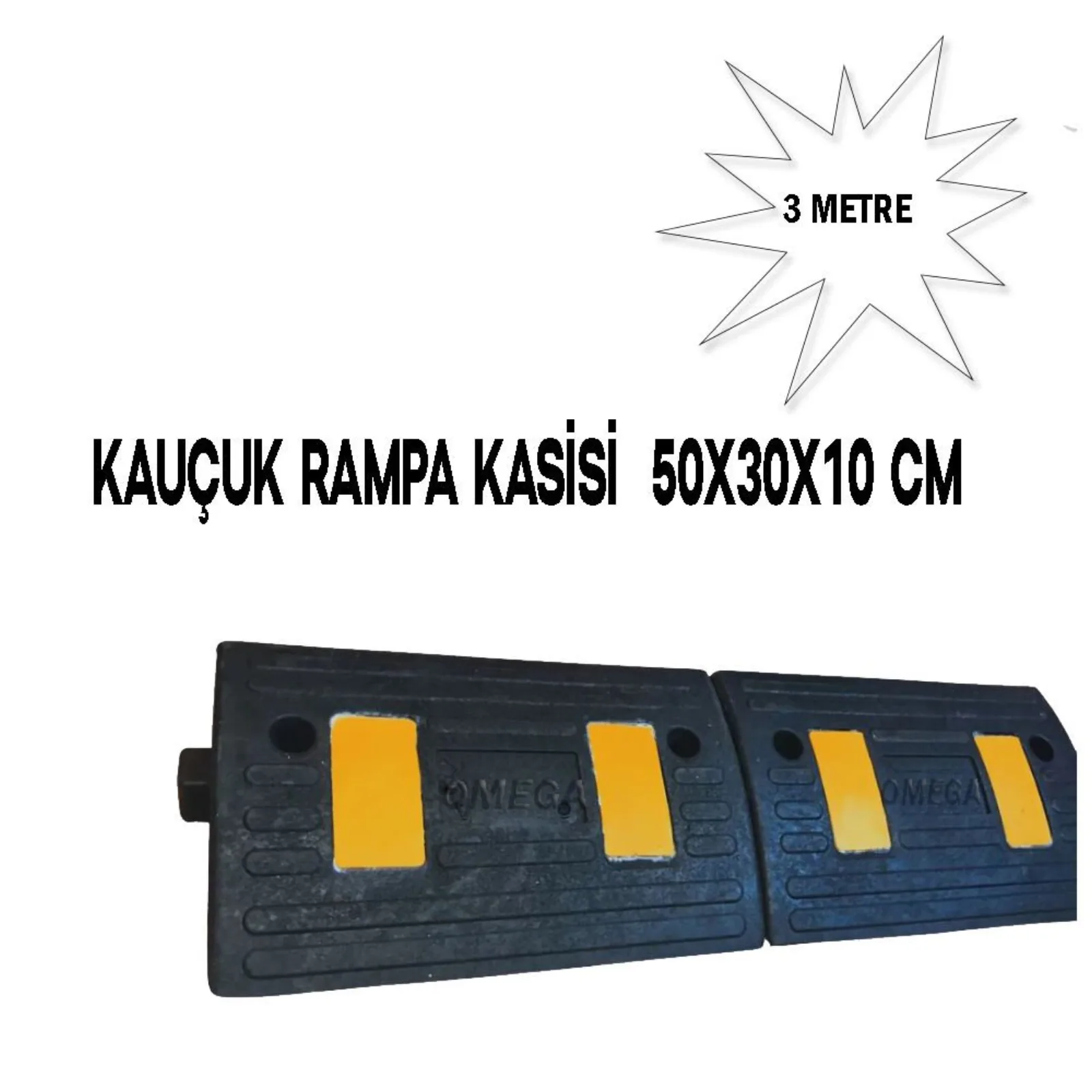 Kablo Kanallı Kauçuk Rampa Seti 3 Metre (50x30x10 cm)