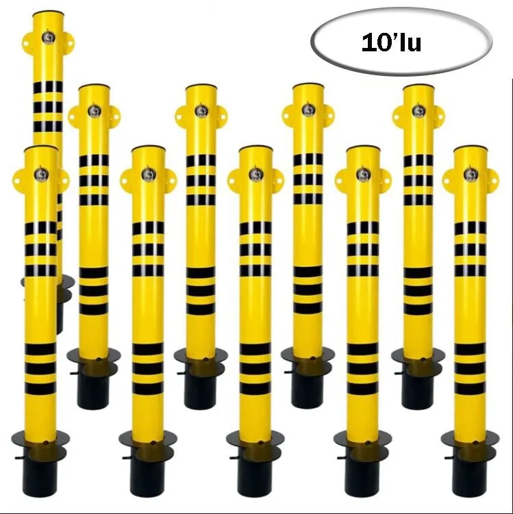 Ankrajlı Kilitli Otopark Direği 70 cm (Ø70 mm, 10 Adet)